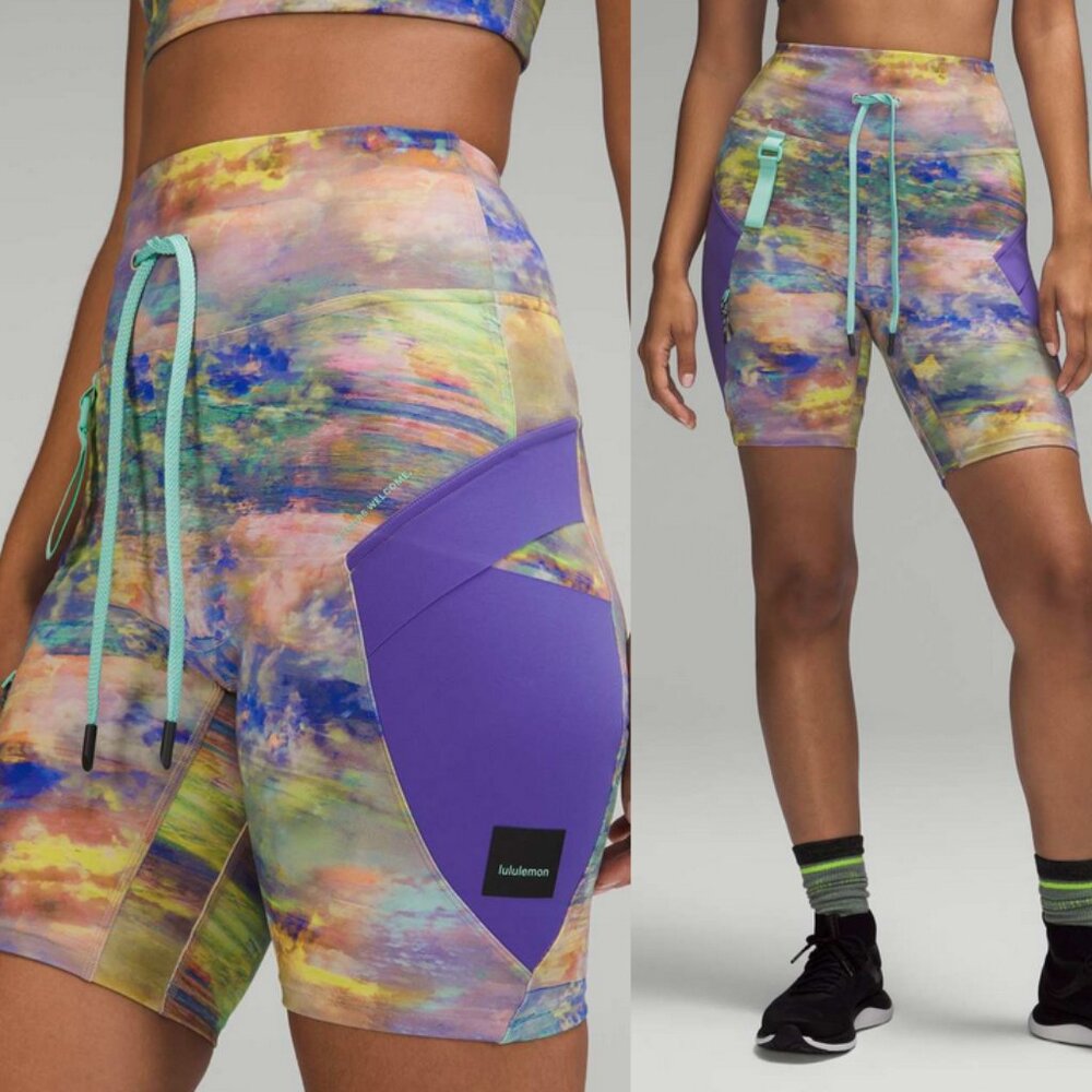 Lululemon Cargo Super-High-Rise Hiking Shorts Tie Dye Rock Climbing